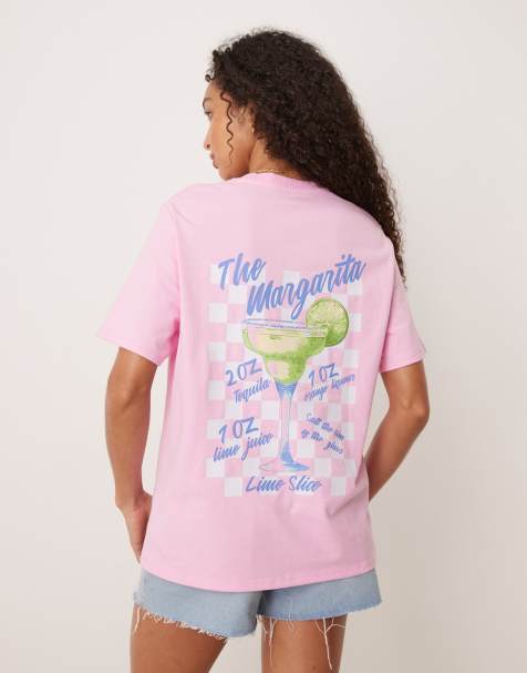 Pimkie margarita back graphic t-shirt in pink - view 1