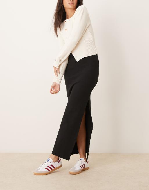 Pimkie Maxi rok met split aan de zijkant in zwart