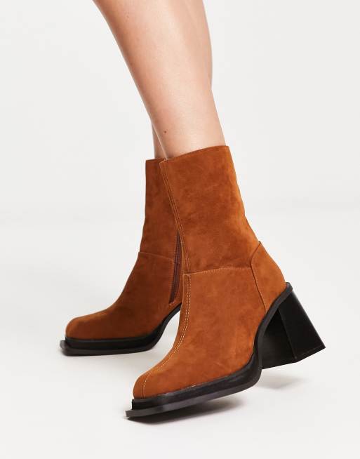 Tan faux suede store boots