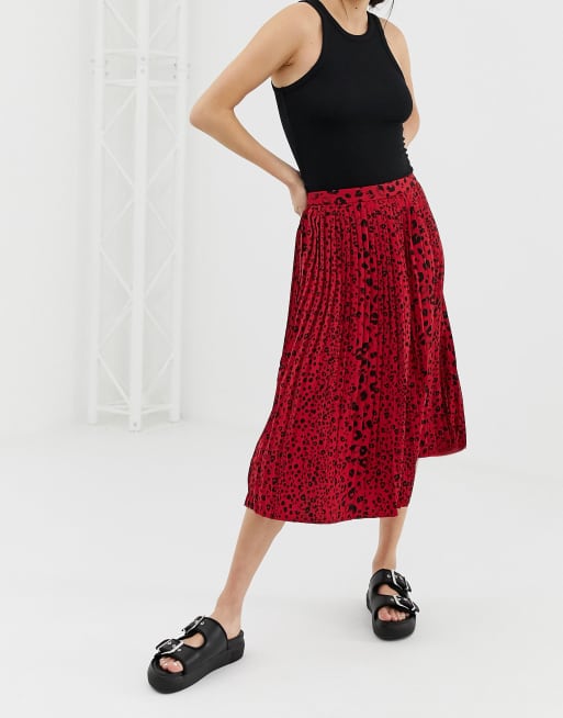 Leopard print red outlet skirt