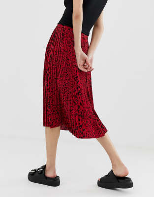 Pimkie midi skirt 2025 in red leopard print