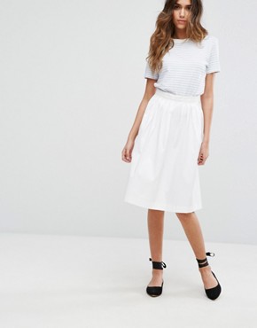 White Midi Skirt Uk | Jill Dress