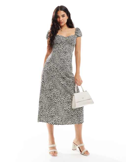 Leopard milkmaid dress best sale