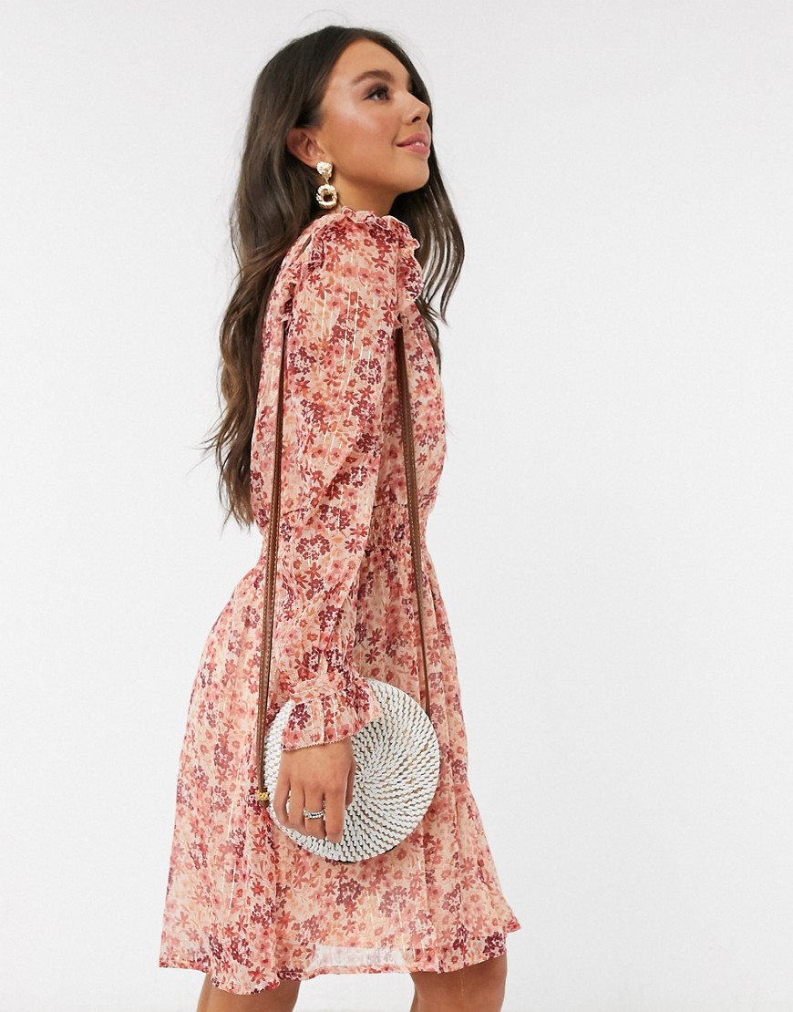 Pimkie - Mini-jurk met V-hals en bloemenprint-Rood
