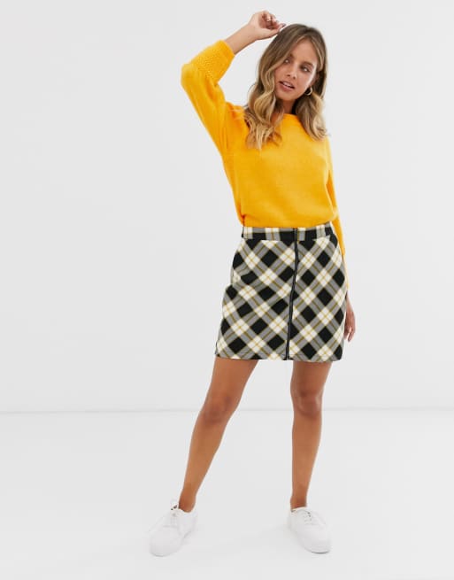 Pimkie - Minirok met rits en ruitprint