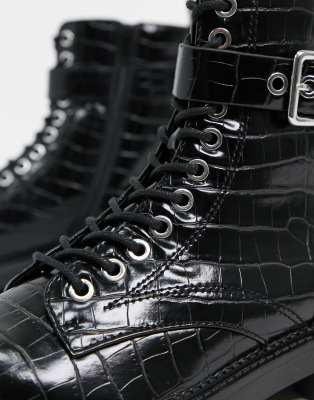 black chunky sole ankle boots