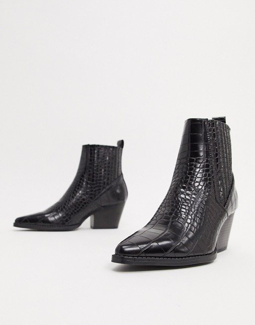 Pimkie moc croc western boots in black