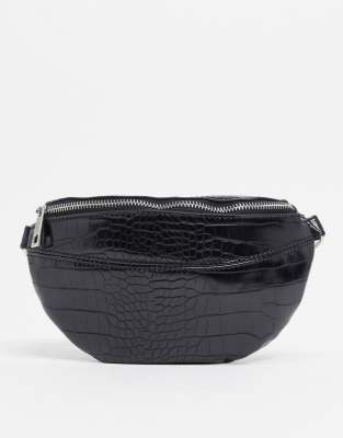 black croc bum bag