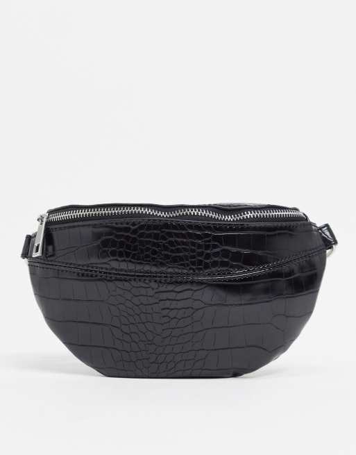 Pimkie mock croc bumbag in black ASOS