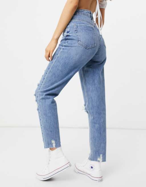 Pimkie mom jean with rips in blue, 2 of 4