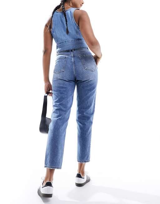 Pimkie - Mom jeans a vita alta lavaggio blu, 3 di 5