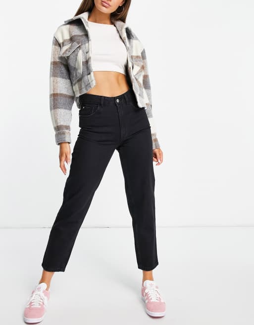 Pimkie - Mom jeans a vita alta neri - BLACK