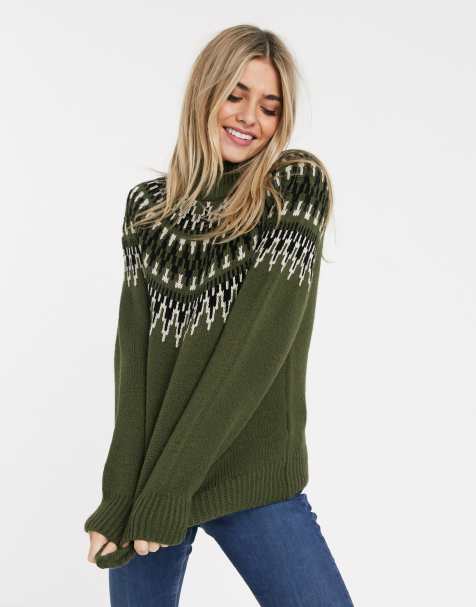 Pimkie – Nordic – Pullover with Fairisle-Muster in Khaki