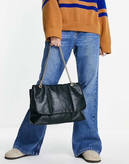 Pimkie - Opgepofte tas met ketting in zwart