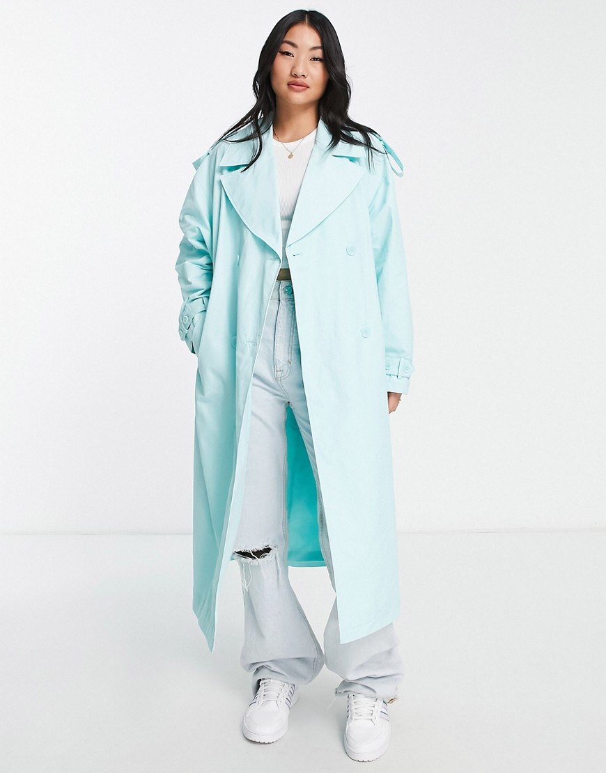 Pimkie Oversized Belted Trench Coat In Mint-Green