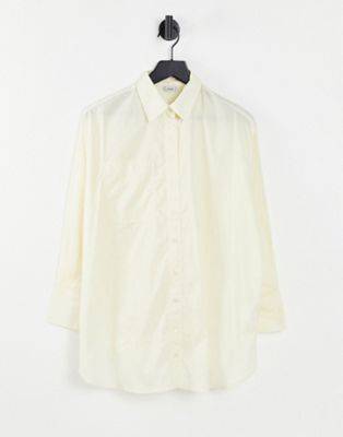 Pimkie oversized cotton shirt in lemon