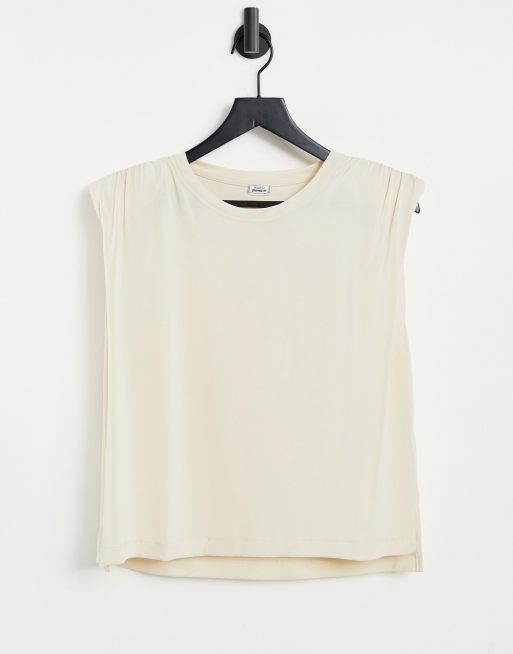 Asos padded shoulder online t shirt