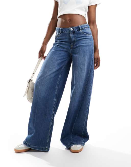 Pimkie – Palazzo-Jeans in blauer Waschung