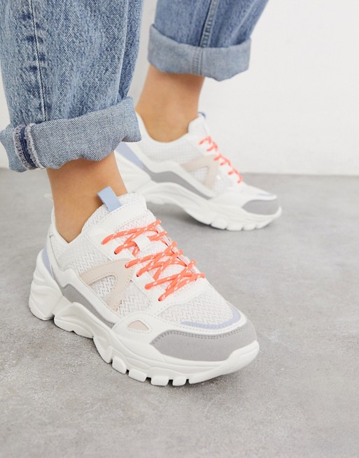 Pimkie panelled chunky trainers in off white