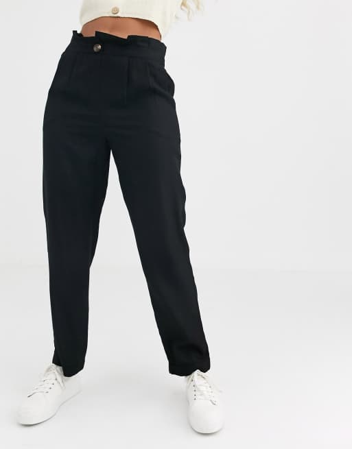 Pimkie Pantalon à taille plissée Noir ASOS