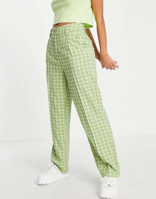 Pimkie Pantalon droit carreaux Vert ASOS