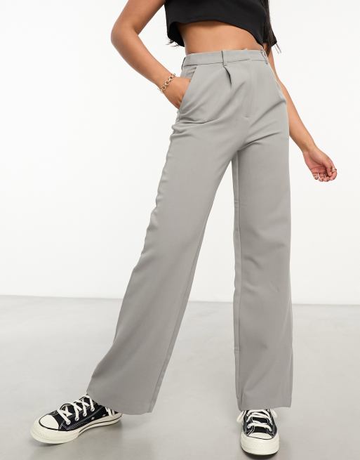 Pantalon droit gris new arrivals