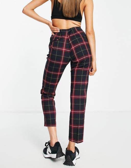 Pimkie Pantalon droit d ensemble carreaux cossais Rouge et noir