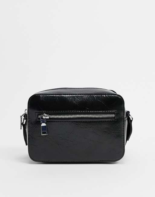 Pimkie patent cross body bag in black