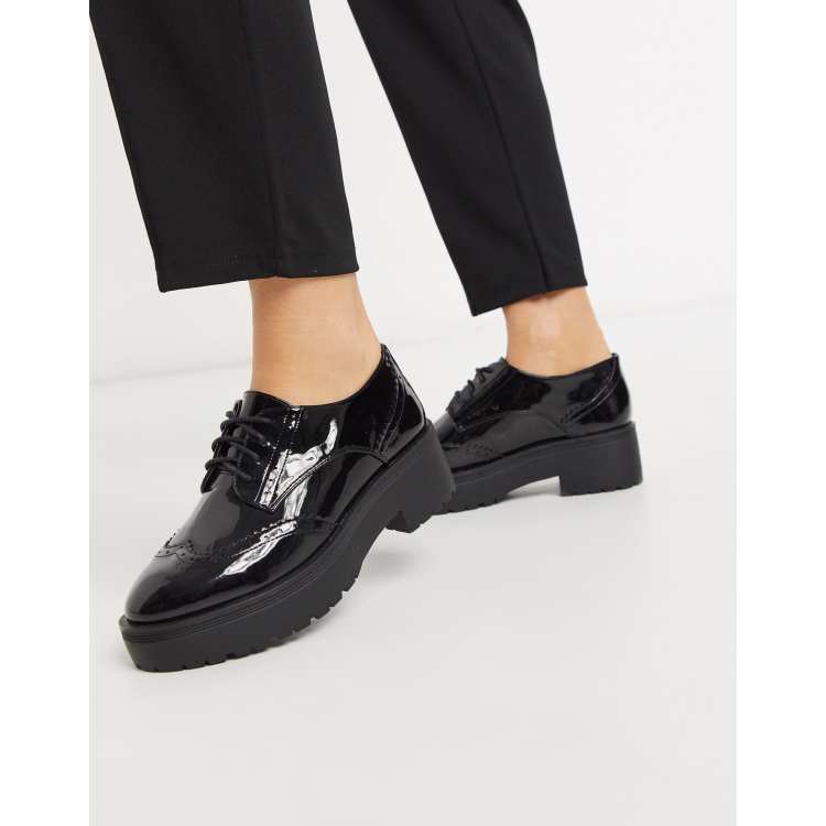 Pimkie patent lace up shoes in black