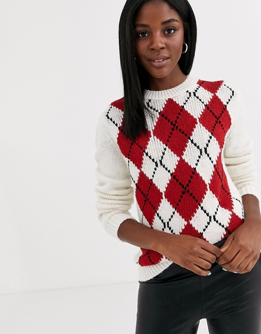 Pimkie patterned knitted jumper in multi