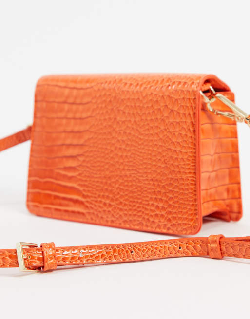 Pimkie Petit sac en imitation croco Orange