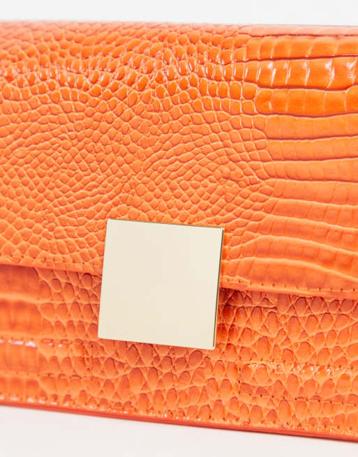 Pimkie Petit sac en imitation croco Orange ASOS