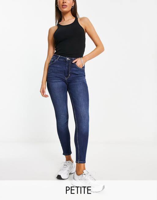 Pimkie Petite high waist skinny jeans in mid blue | ASOS