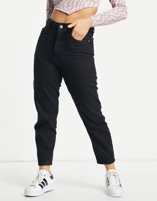 Pimkie Petite Jean mom a taille haute Noir BLACK ASOS