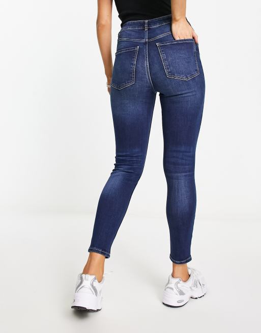 Pimkie Petite Jean skinny taille haute Bleu moyen