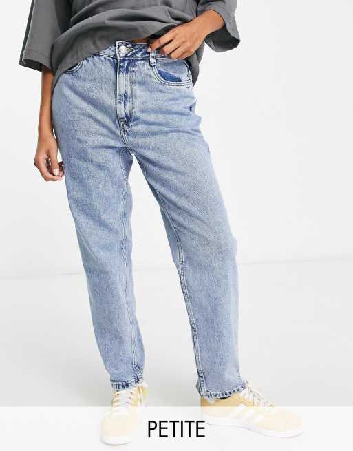 Pimkie Petite - Mom jeans met hoge taille in blauw