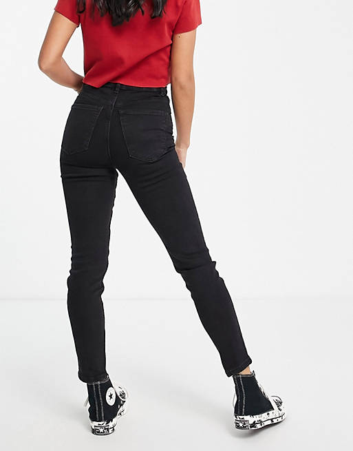 Jeans Pimkie petite recycled high waist skinny jeans in black 