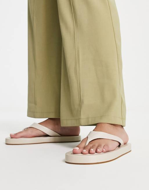 Taupe cheap flip flops