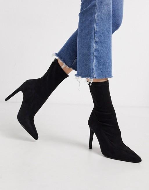 Pimkie pointed heeled boots in black