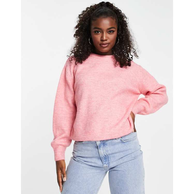 Pimkie - Pull ras de cou en maille - Rose