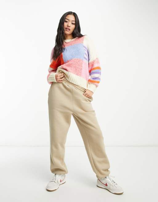 Pimkie Pull ras de cou oversize en patchwork Rose ASOS