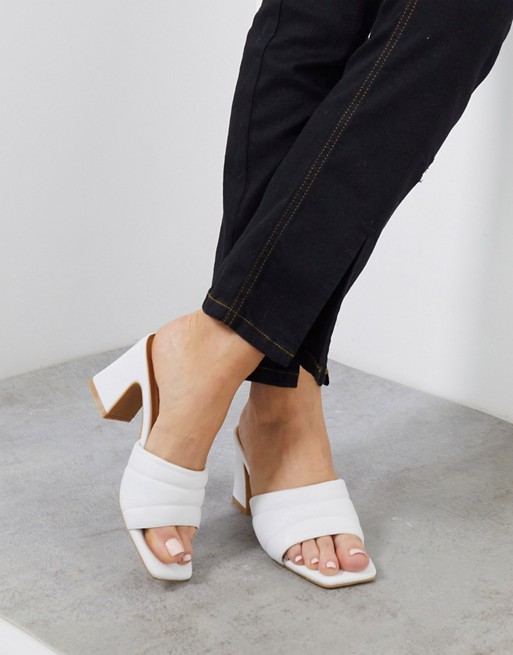 Pimkie quilted mules in white