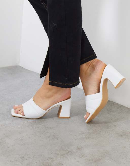 Pimkie quilted mules in white