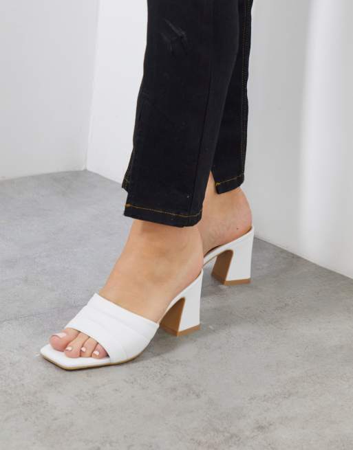 Pimkie quilted mules in white