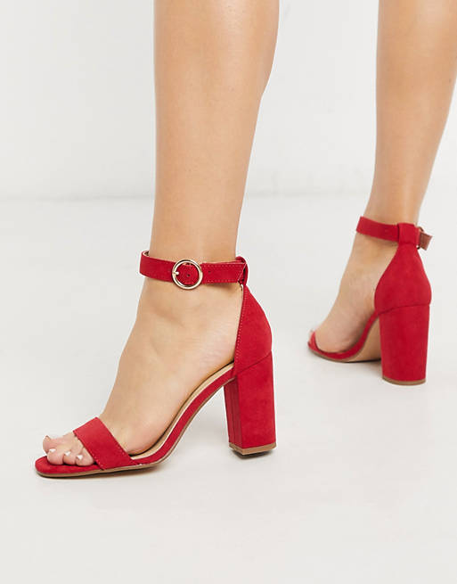 Som svar på Ved navn overvåge Pimkie - røde sandaler med blokhæl | ASOS