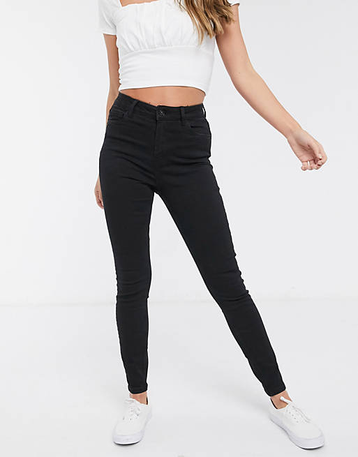 Pimkie recycled cotton skinny jeans in black