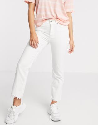 straight fit white jeans