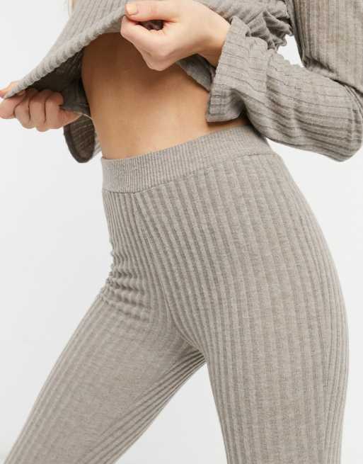 petite ribbed flare pants