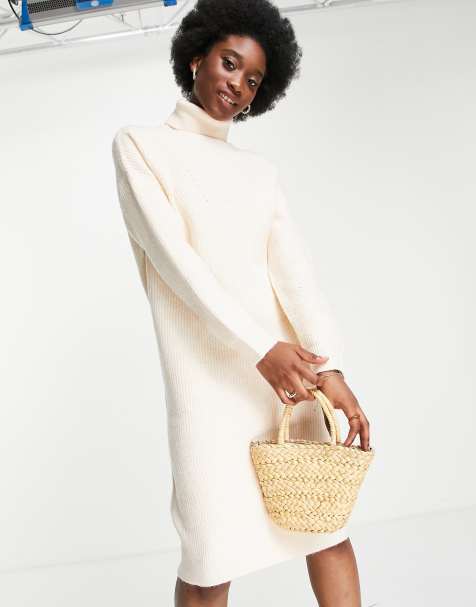 Pimkie - Robe en maille à col roulé - Beige - view 1