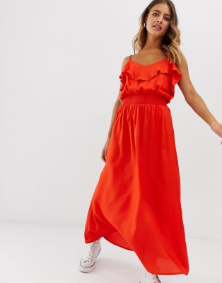 robe longue rouge pimkie
